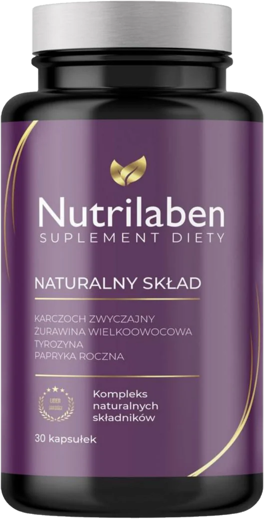 Nutrilaben — czarny słoik ze śliwkową etykietą, 30 kapsułek
